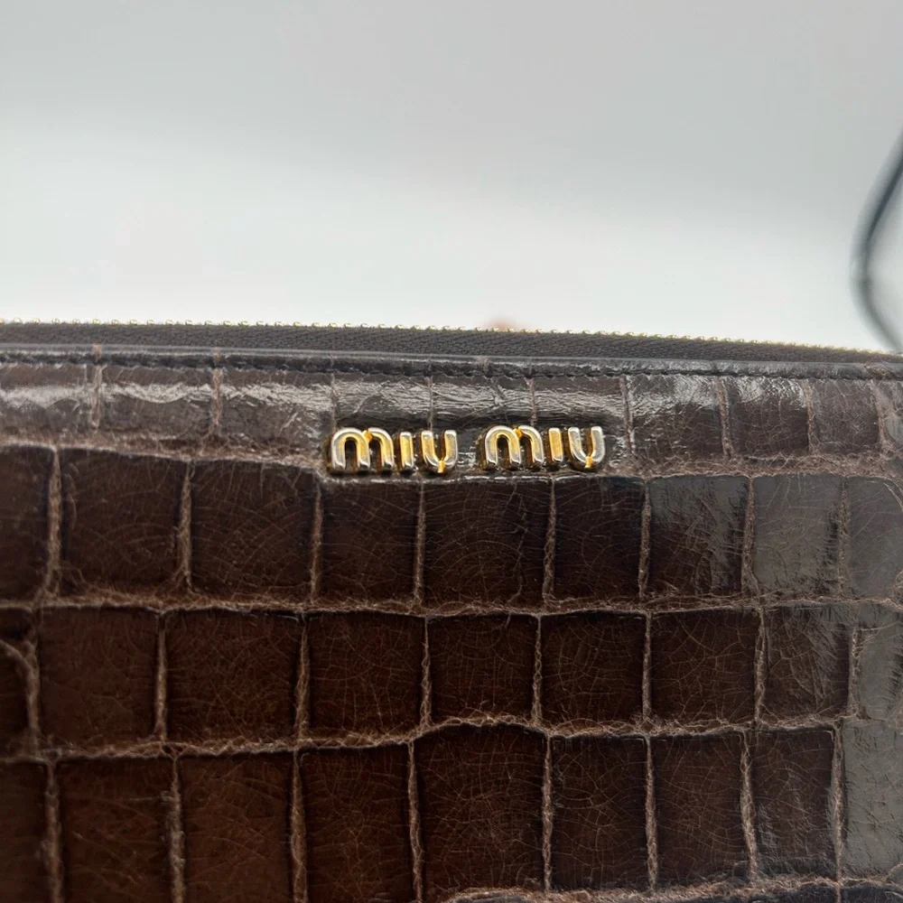Miu Miu Crocodile Embossed Wallet w/ Dustbag - Picture 4 of 9